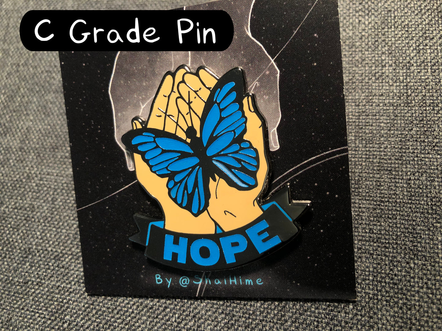 Hope Butterfly - Glow in the Dark Hard Enamel Pin