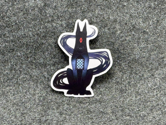 Black Shuck Lantern Die Cut Sticker