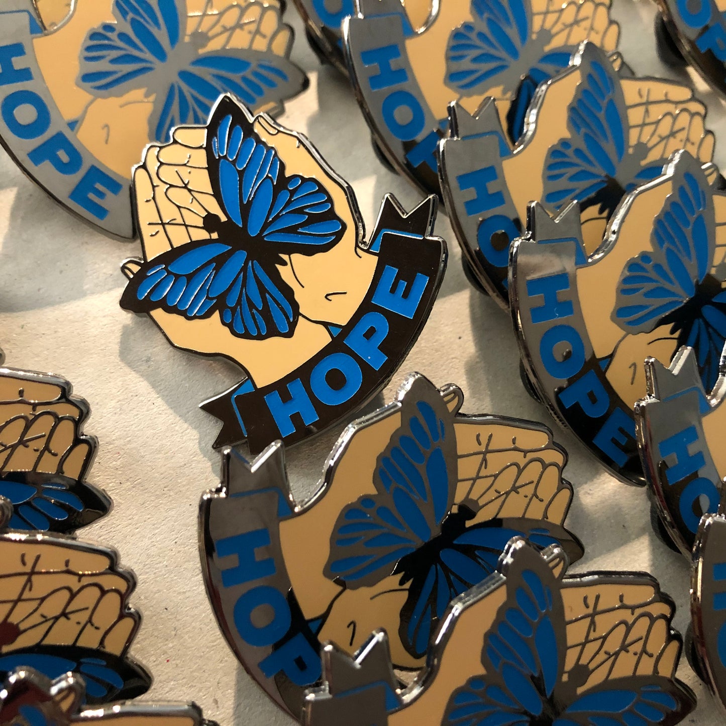 Hope Butterfly - Glow in the Dark Hard Enamel Pin