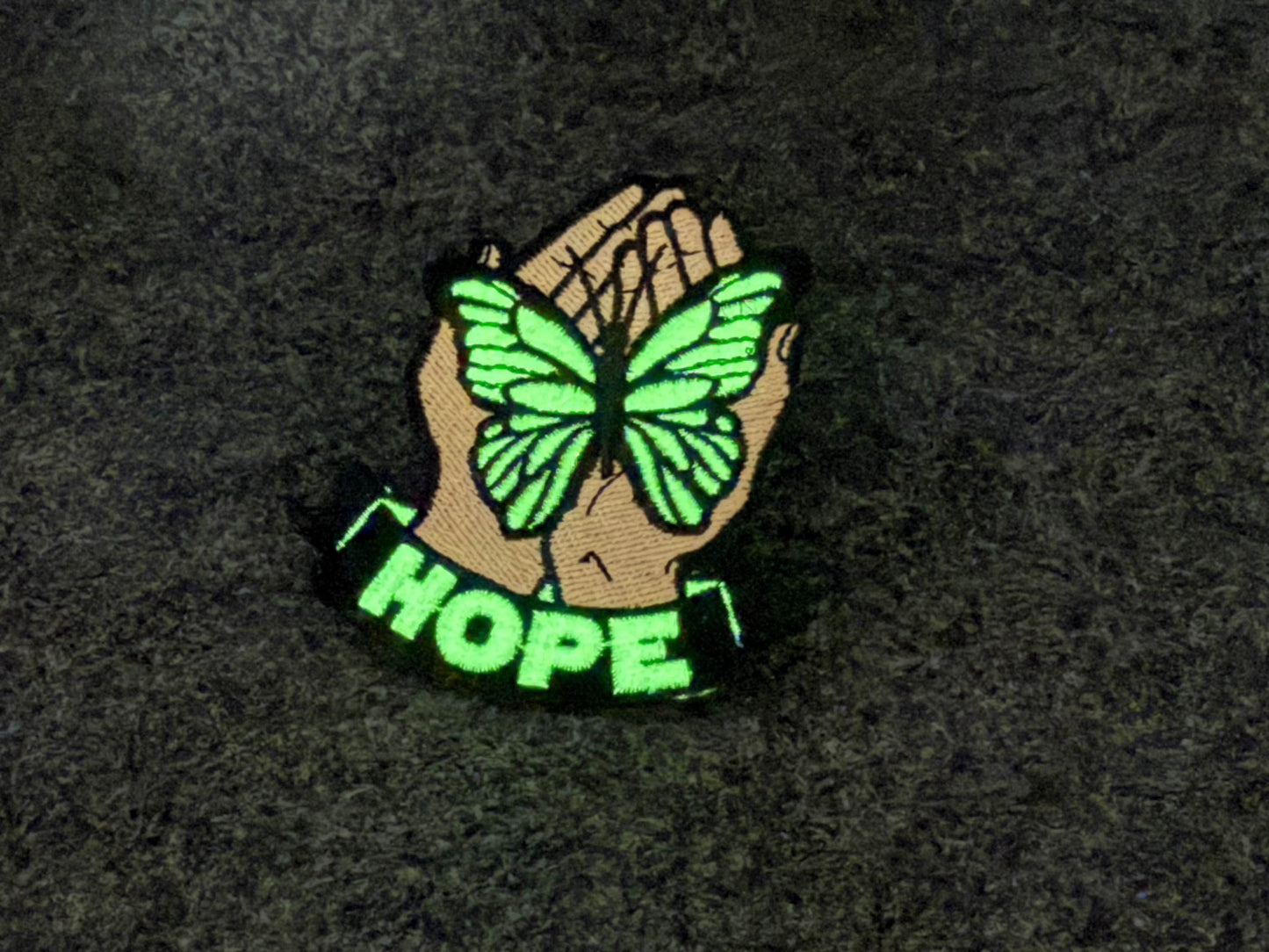 Hope Butterfly - Glow in the Dark Embroidered Patch